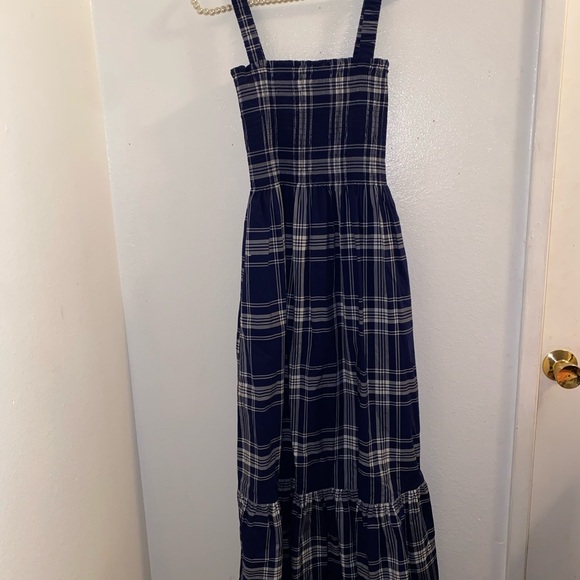 NWOT Hill House The Anjuli Nap Dress in Navy Plaid Size Medium - Picture 2 of 5